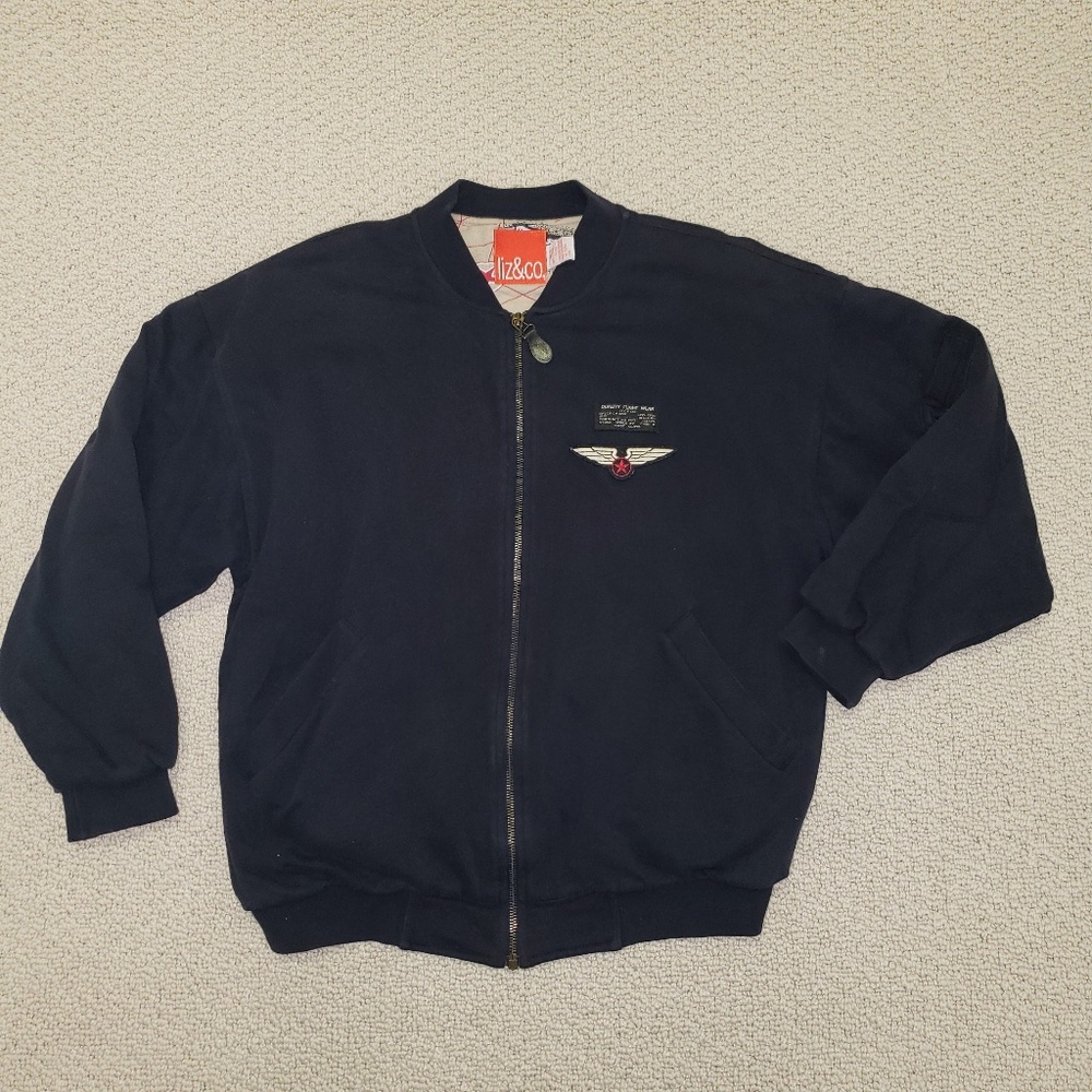 Liz & CO. Lined sweatshirt zippered bomber size S